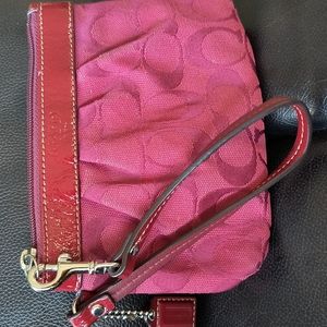 Coach burgundy wristlet